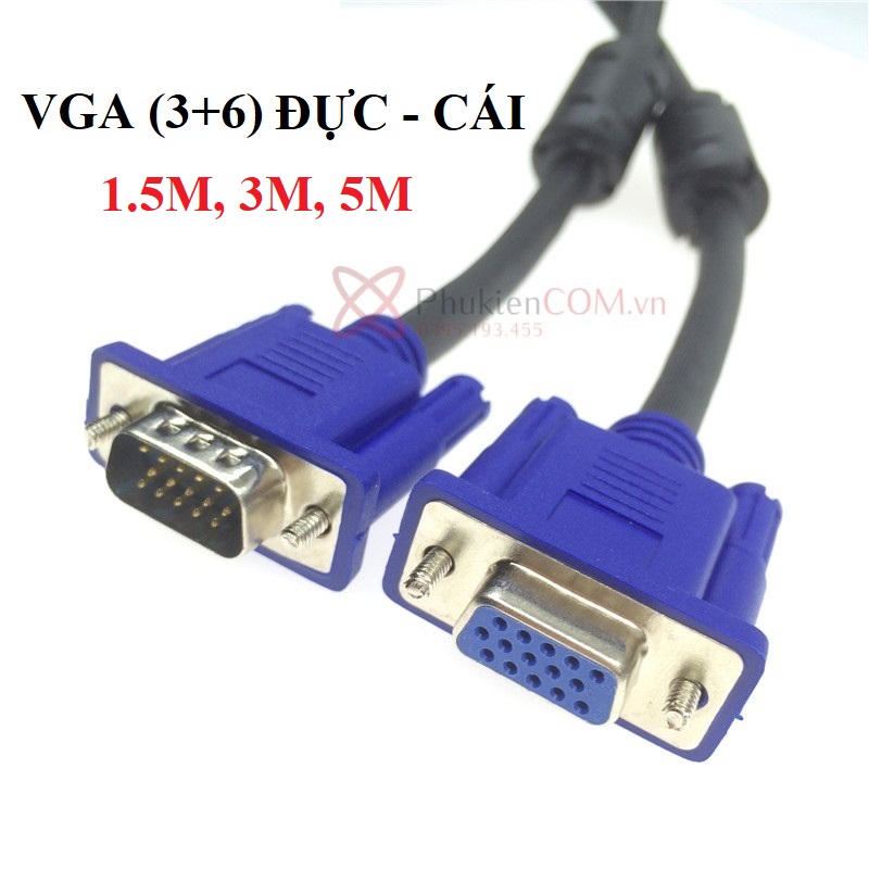 Bộ dây Cáp VGA đực cái, nối dài, chuyển HDMI sang VGA Ugreen